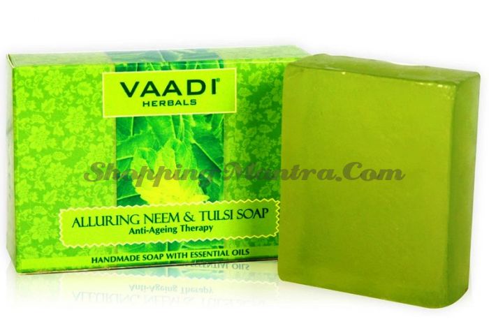 Антивозрастное мыло для лица и тела Ним&Тулси Ваади (Vaadi Alluring Neem and Tulsi Soap)