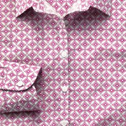 Женская рубашка пурпурная с рисунком Charles Tyrwhitt  приталенная Fitted (WE079PUR)