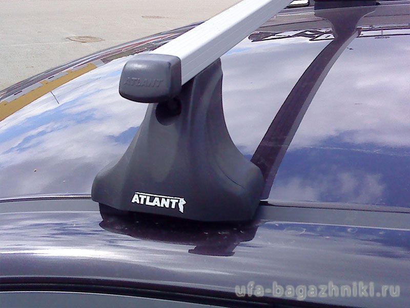 Багажник на крышу Lada Kalina sedan / hatchback, Атлант, прямоугольные дуги, опора Е