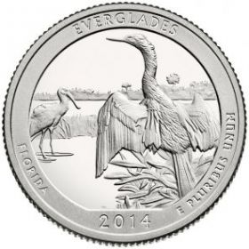 Национальный парк Эверглейдс (штат Флорида) 25 центов 2014 Монетный двор  S