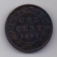 1 цент 1891 г. редкий. Канада