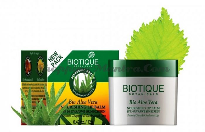 Солнцезащитный бальзам для губ Биотик Алое Вера SPF30 | Biotique Bio Aloe Vera Nourishing Lip Balm Spf 30