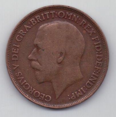 1 пенни 1919 г. Великобритания