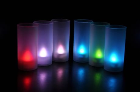 LED-свеча  мигающая в матовом стаканчике