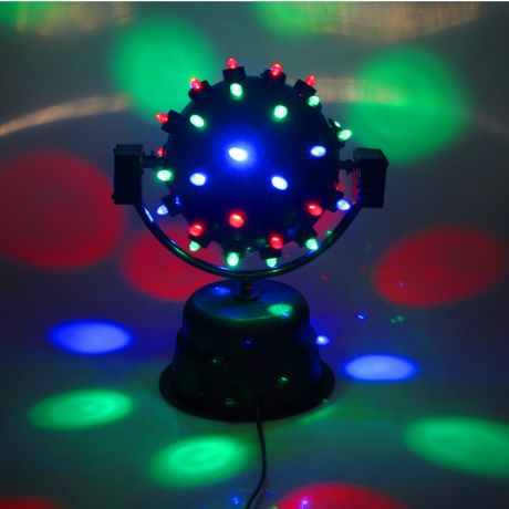 Диско-шар светодиодный со звуковой активацией, диаметр 22 см, двухосный