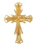 Дизайнерский позолоченный крест с цепочкой-канатиком