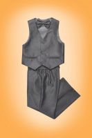 Серый костюм для мальчика брюки жилетка и бабочка Елена и Ко 53-2