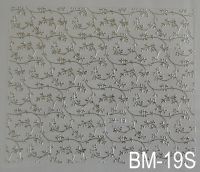 Наклейка для дизайна ногтей на клеевой основе "Серебро" BM - 19S