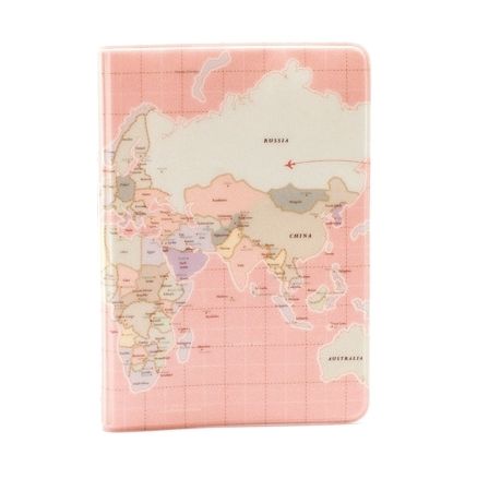 Обложка для паспорта "World Map" - Pink