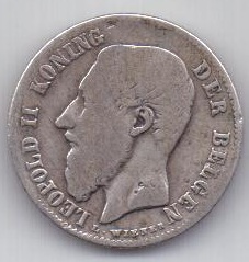 50 сантим 1886 г. Бельгия