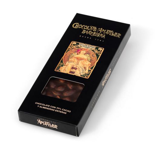 Шоколад Amatller Горький 70% какао с миндалём - 250 г (Испания)