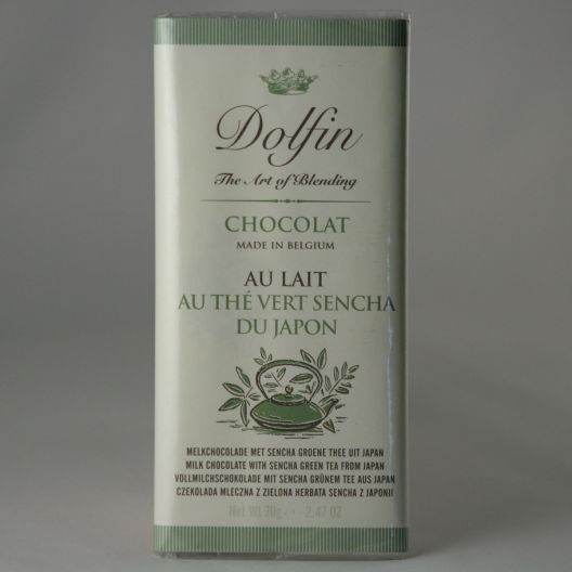 Шоколад Dolfin Молочный с зелёным чаем Сэнтя - 70 г (Бельгия)