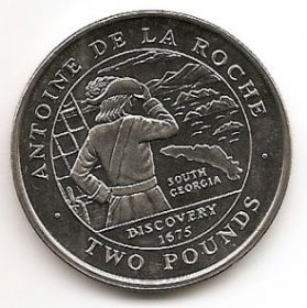 325 лет открытия Антони Де ла Рошем 2 фунта Южная Георгия и Южные Сандвичевы острова 2000