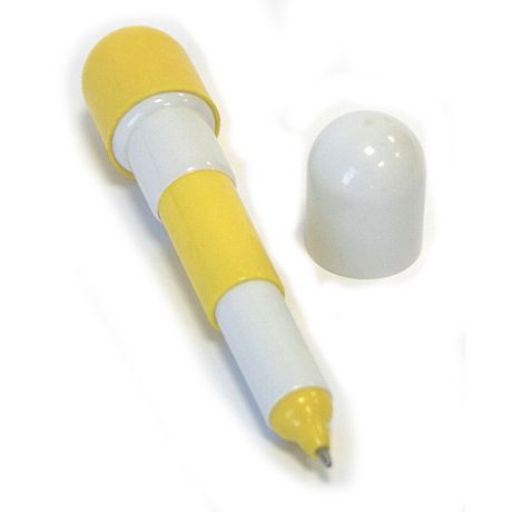 Ручка-телескоп Пилюля (бело-жёлтая)
