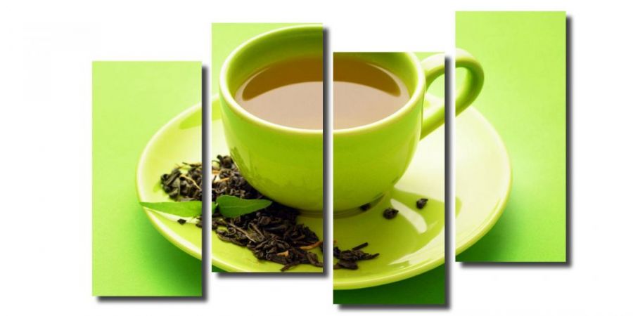 Модульная картина Зеленая чашка чая