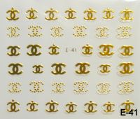 Наклейка для дизайна ногтей на клеевой основе "Золото", E-41