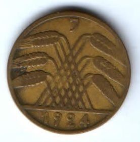 10 пфеннигов 1924 г. J Германия