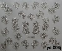 Наклейка для дизайна ногтей на клеевой основе "Серебро", Yd-004j