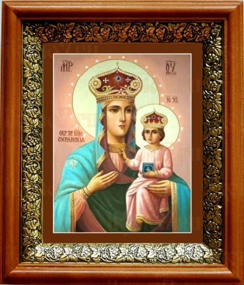 Озерянская икона Божьей Матери (19х22), светлый киот