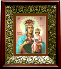 Озерянская икона Божьей Матери (21х24), киот со стразами