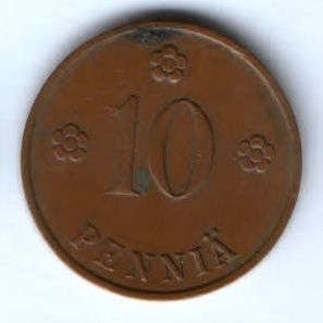10 пенни 1934 г. Финляндия