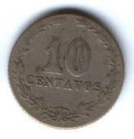 10 сентаво 1896 г. редкий год Аргентина