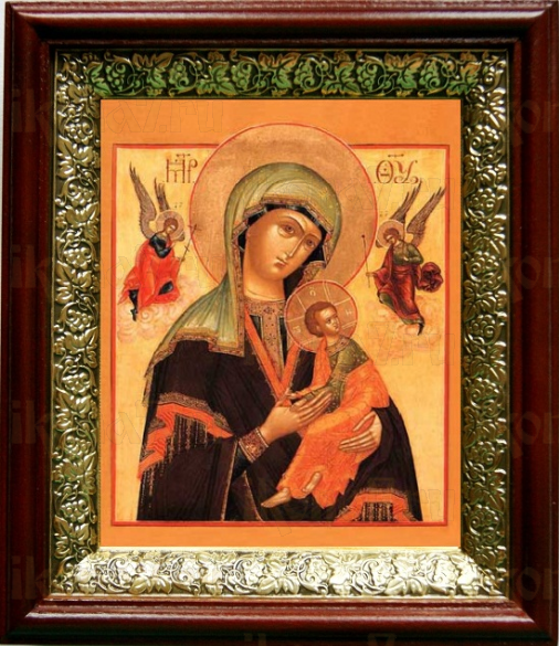 Страстная икона Божьей Матери (19х22), темный киот