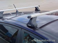 Багажник на крышу Renault Logan, Атлант, аэродинамические дуги