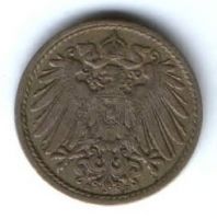 5 пфеннигов 1911 г. D Германия