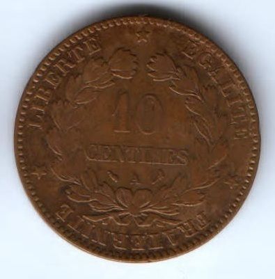 10 сантимов 1897 г. Франция