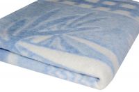 Бело-синее детское байковое одеяло