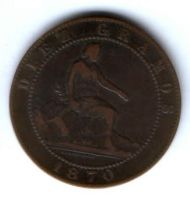 10 сантимов 1870 г. Испания XF