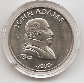 Джон Адамс ,второй президент США(1797-1801) 5 долларов Либерия 2000