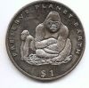 Гориллы 1 доллар Либерия  1994