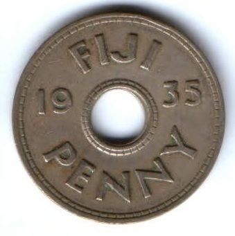 1 пенни 1935 г. Фиджи