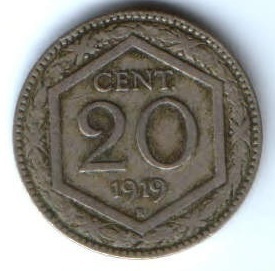 20 чентезимо 1919 г. Италия