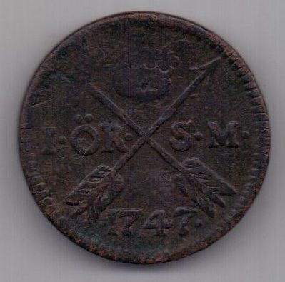 1 эре 1747 г. Швеция