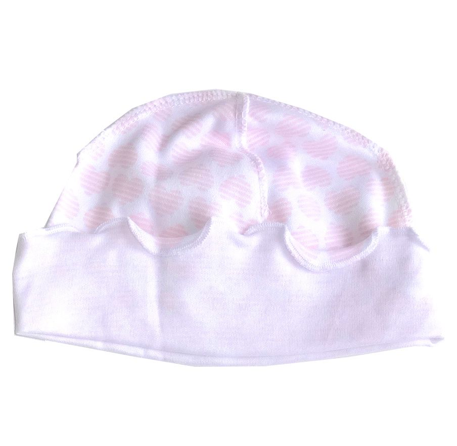 Белая шапочка для новорожденной девочки