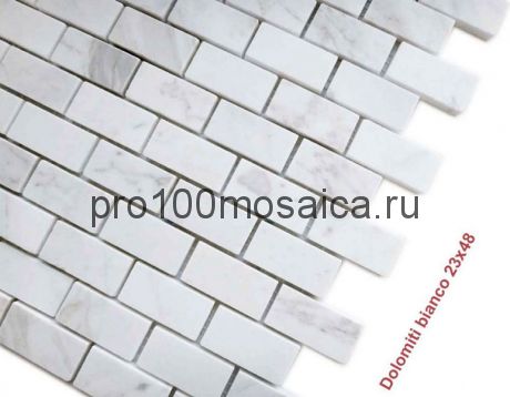 Dolomiti blanco 23 x 48 Мозаика серия Pietrine Stone, размер, мм: 298*298 (Caramelle)
