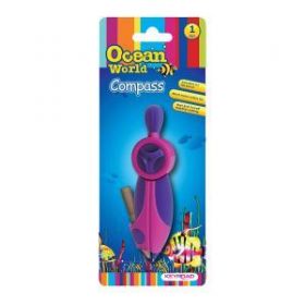 Циркуль "Ocean World. Fancy", пластиковый, + карандаш, обрезиненный корпус, блистер (арт. KR970538)