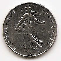 1 франк Франция 2001