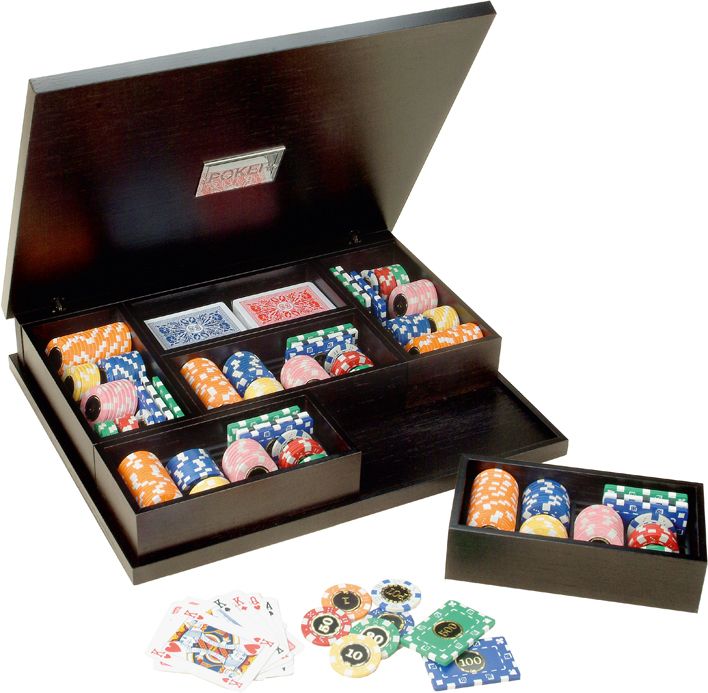 Набор для покера в деревянном кейсе, 260 фишек, пластик, 2 колоды карт