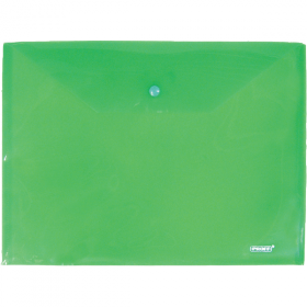 Папка-конверт на кнопке А4 PROFF 180мкм зеленая прозрачная /12 CH209/18-TF-03