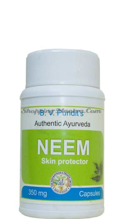 Ним для очищения крови и кожный заболеваний B.V.Pundit Neem Capsules