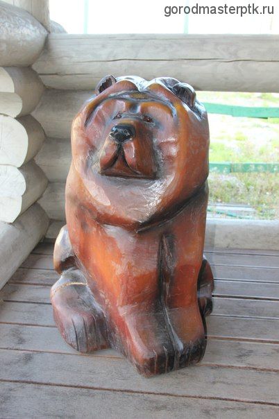 Деревянная фигура "Чау-чау сидячий "