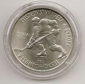 Чемпионат Мира и Европы по хоккею Прага 1985 100 крон Чехословакия 1985