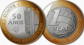 50 лет Центрального банка Бразилии 1 реал Бразилия 2015