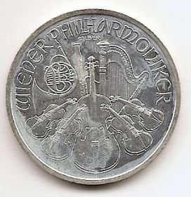 Венская филармония 1,5 евро Австрия 2011 унция серебро