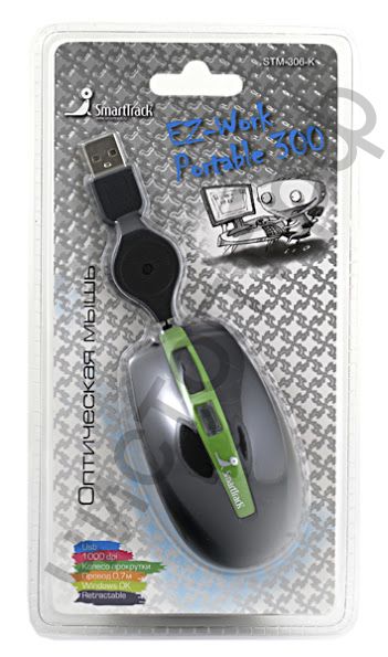 Мышь провод.USB Smartbuy 306 Black (SBM-306-K) скруч.кабель для ноутбука