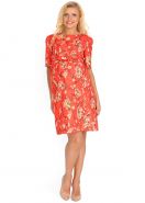 SALE! Платье "Олмис" коралловое с цветами для беременных и кормящих